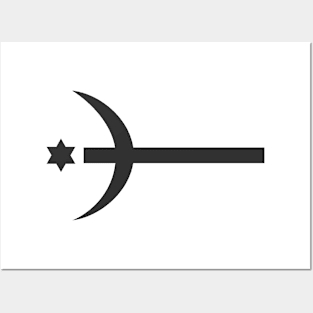 Combination of the three monotheistic religions symbols Posters and Art